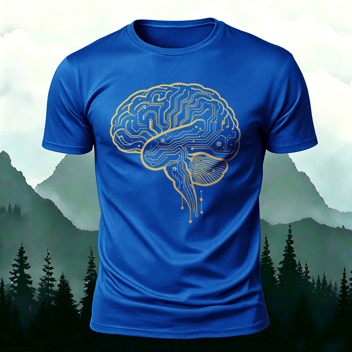 Brain Print Minimalist Premium Cotton Casual T-shirt