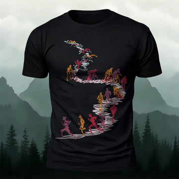 Abstract Cycling Print Fun Premium Cotton T-Shirt