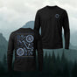 Bicycle Parts Print Casual Long-Sleeve Cotton Tee