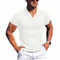 Vertical Stripe Casual Short-Sleeve Polo Shirt