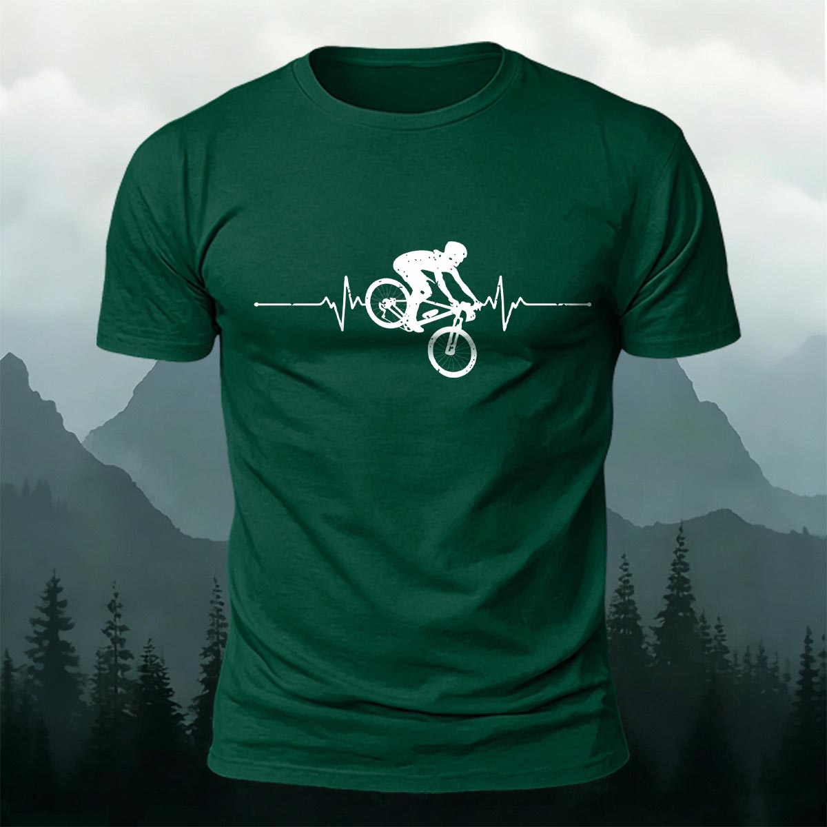 Minimalist Cycling Pattern Soft Comfortable Cotton T-Shirt DGE