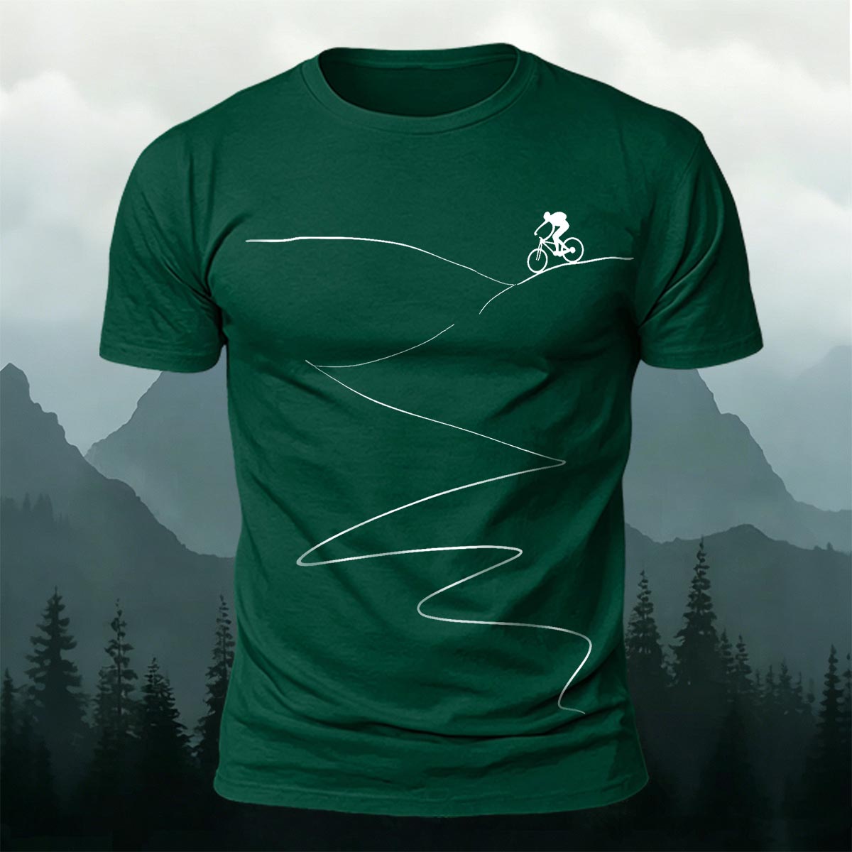 Cycling Minimalist Line Pattern Breathable Comfortable T-Shirt DGE