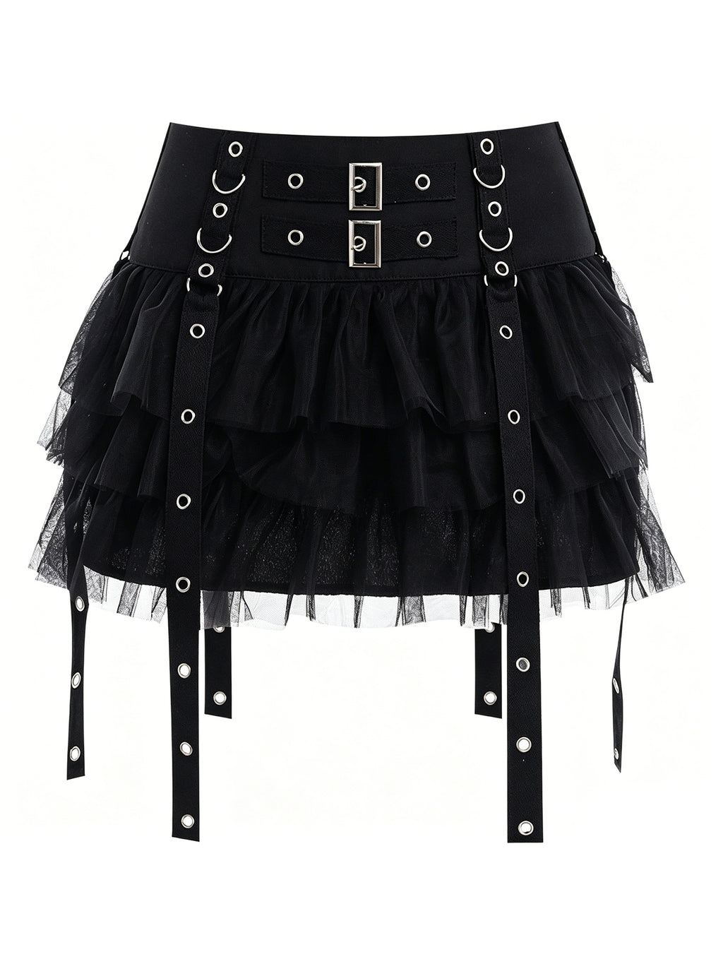 Dark Punk Mesh Versatile Layered Cake Skirt