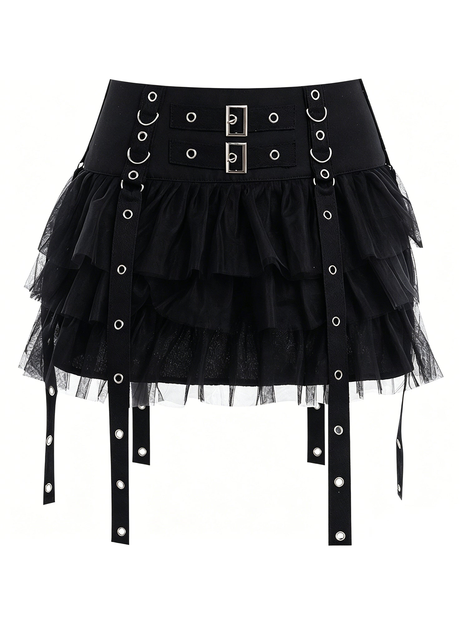 Dark Punk Mesh Versatile Layered Cake Skirt