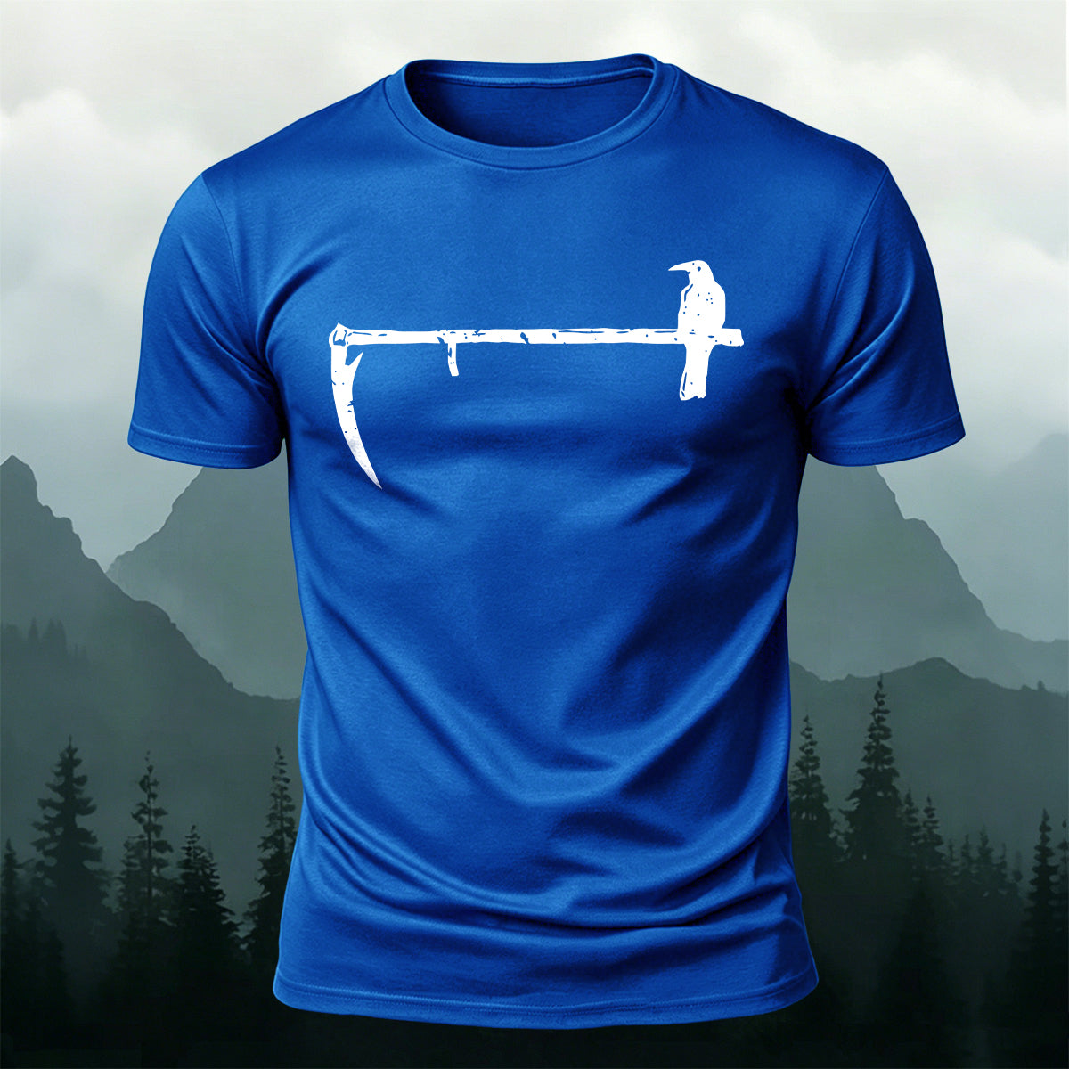 Lonely Bird Standing Scythe Casual Cotton T-Shirt