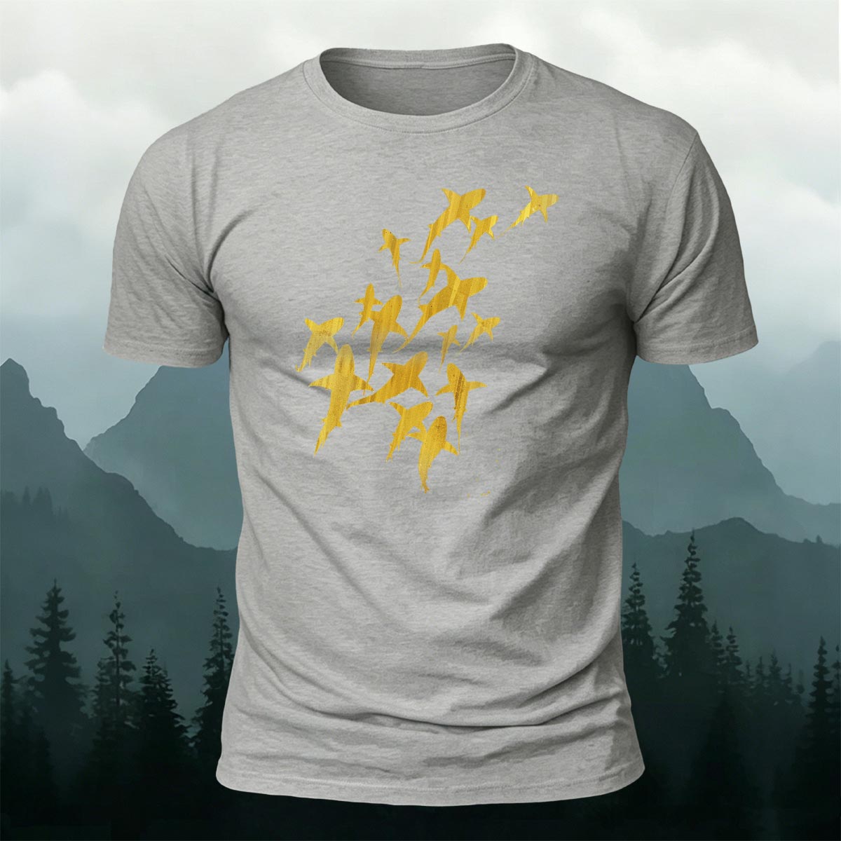 Fun Flying Fish Pattern Fashion Skin-friendly T-shirt
