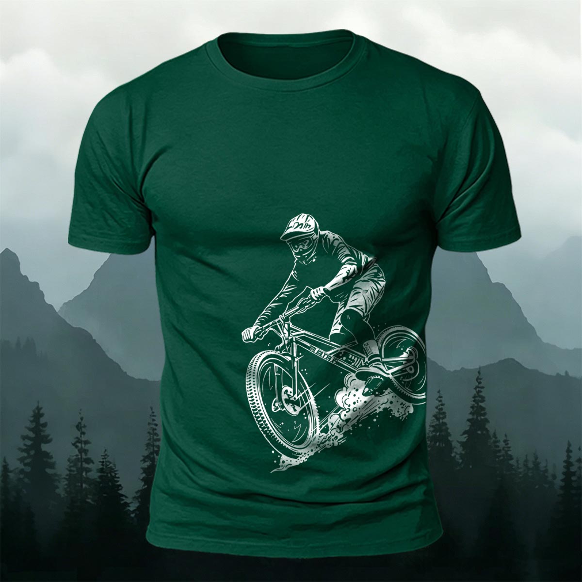 Cycling Silhouette Pattern Outdoor Style Casual T-Shirt