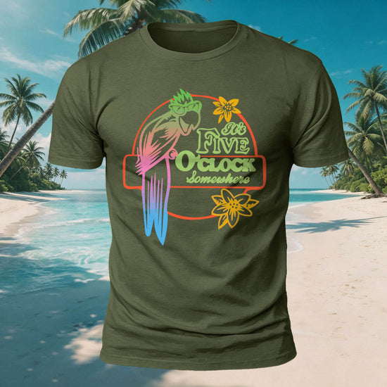 Parrot Fun Pattern Outdoor Casual 100% Cotton Tee AMG