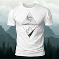 Mountain Geometric Pattern Casual 100% Cotton T-Shirt