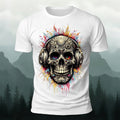 Music Skeleton Print Casual Skin-Friendly T-Shirt