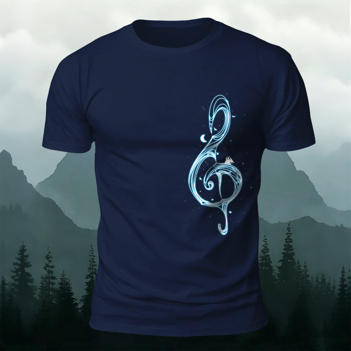 Music Note Print Casual Premium Cotton T-Shirt