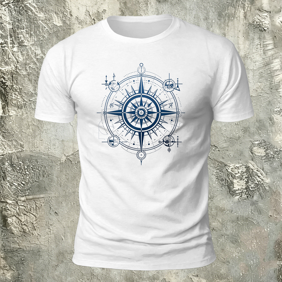 Nautical Compass Pattern Outdoor Premium Cotton T-Shirt