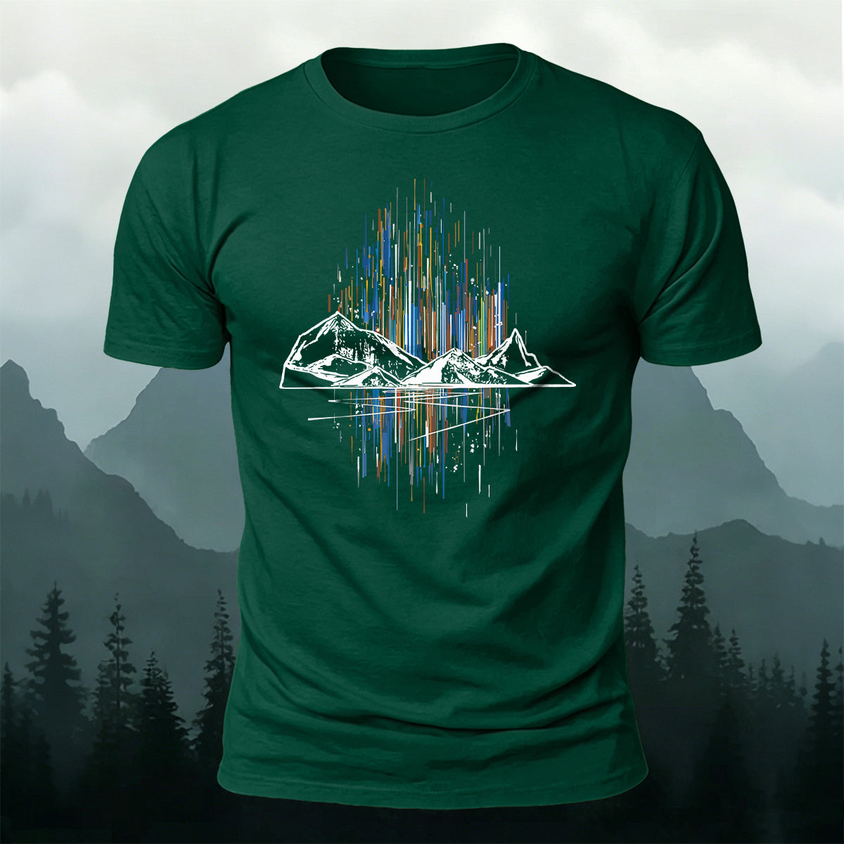 Mountain Colorful Line Outdoor Leisure Breathable T-Shirt