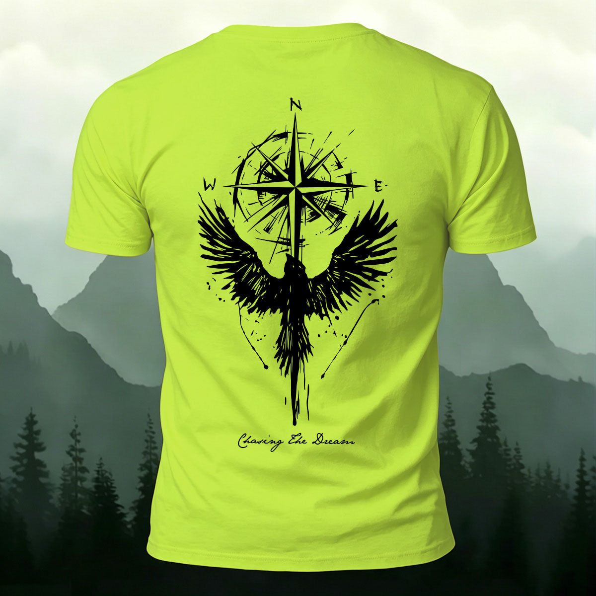 Phoenix Compass Print Casual Cotton T-Shirt