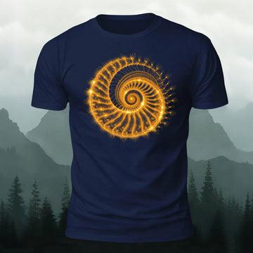 Soft Cotton Fibonacci Vibe Golden Spiral Print Casual T-Shirt