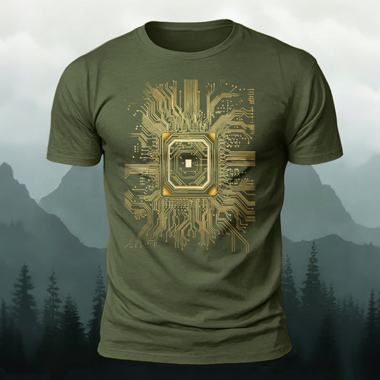 Circuit Board Personalized Breathable Short-sleeve T-shirt
