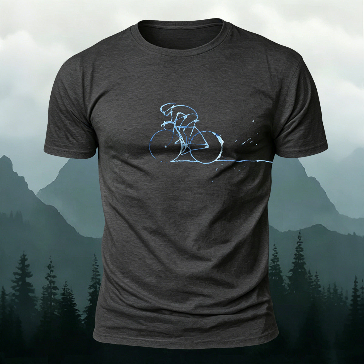 Simple Cycling Graphic Outdoor 100% Cotton T-Shirt