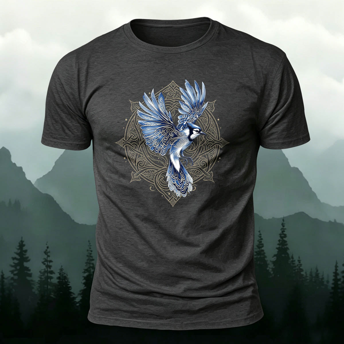 Artistic Bird Graphic Casual Skin-Friendly T-Shirt