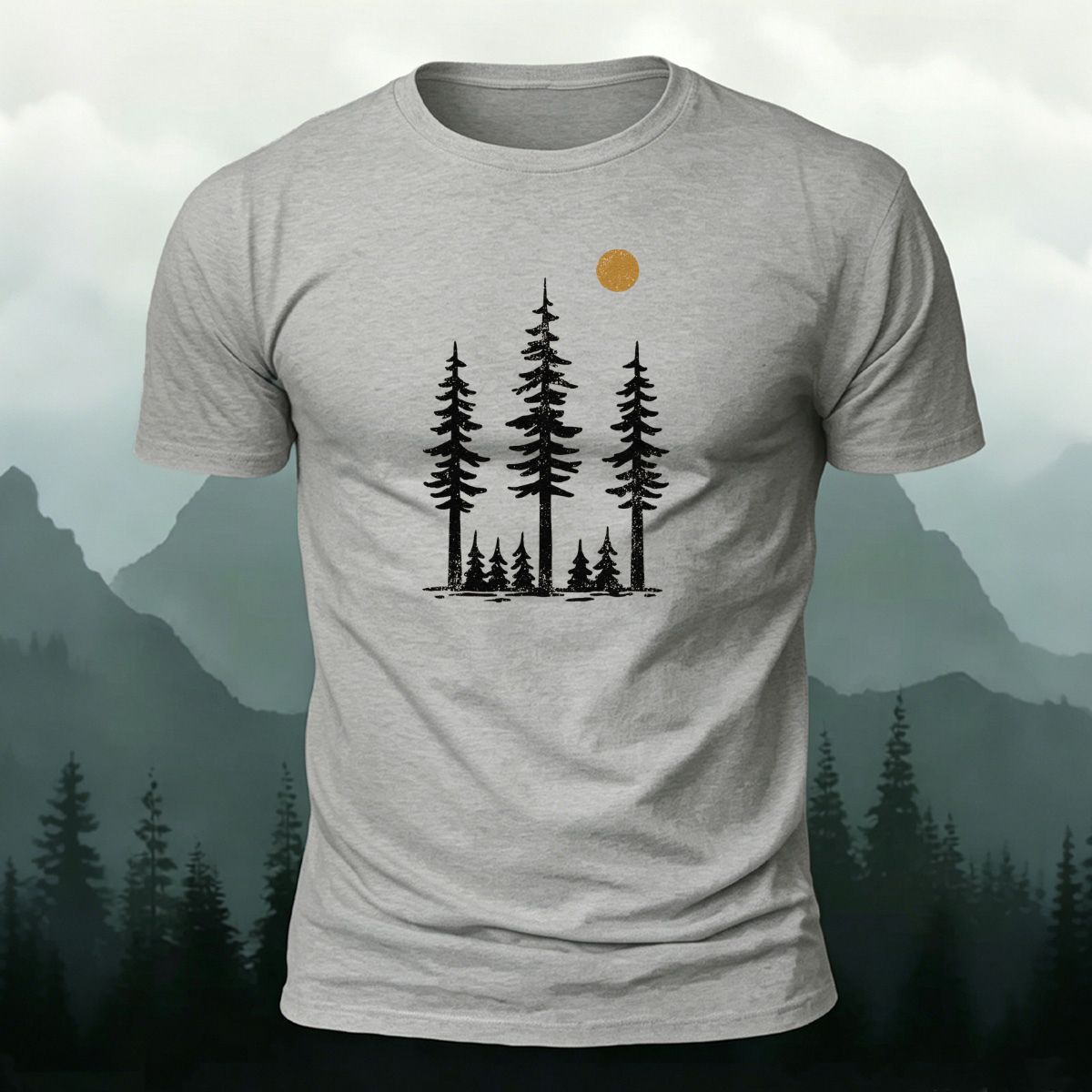 Outdoor Camping Natural Style Breathable Cotton T-Shirt