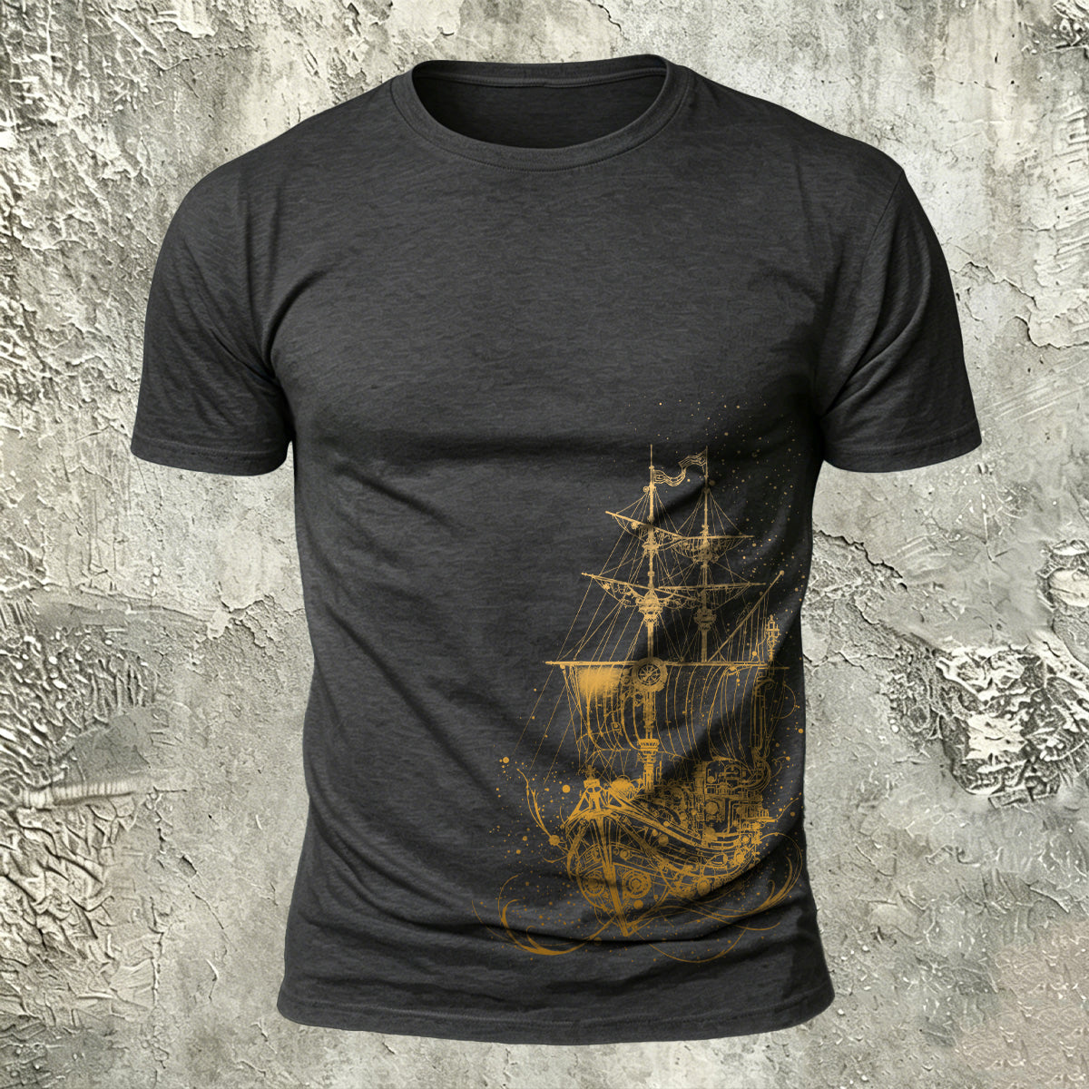 Sailboat Pattern Outdoor Premium Cotton T-Shirt