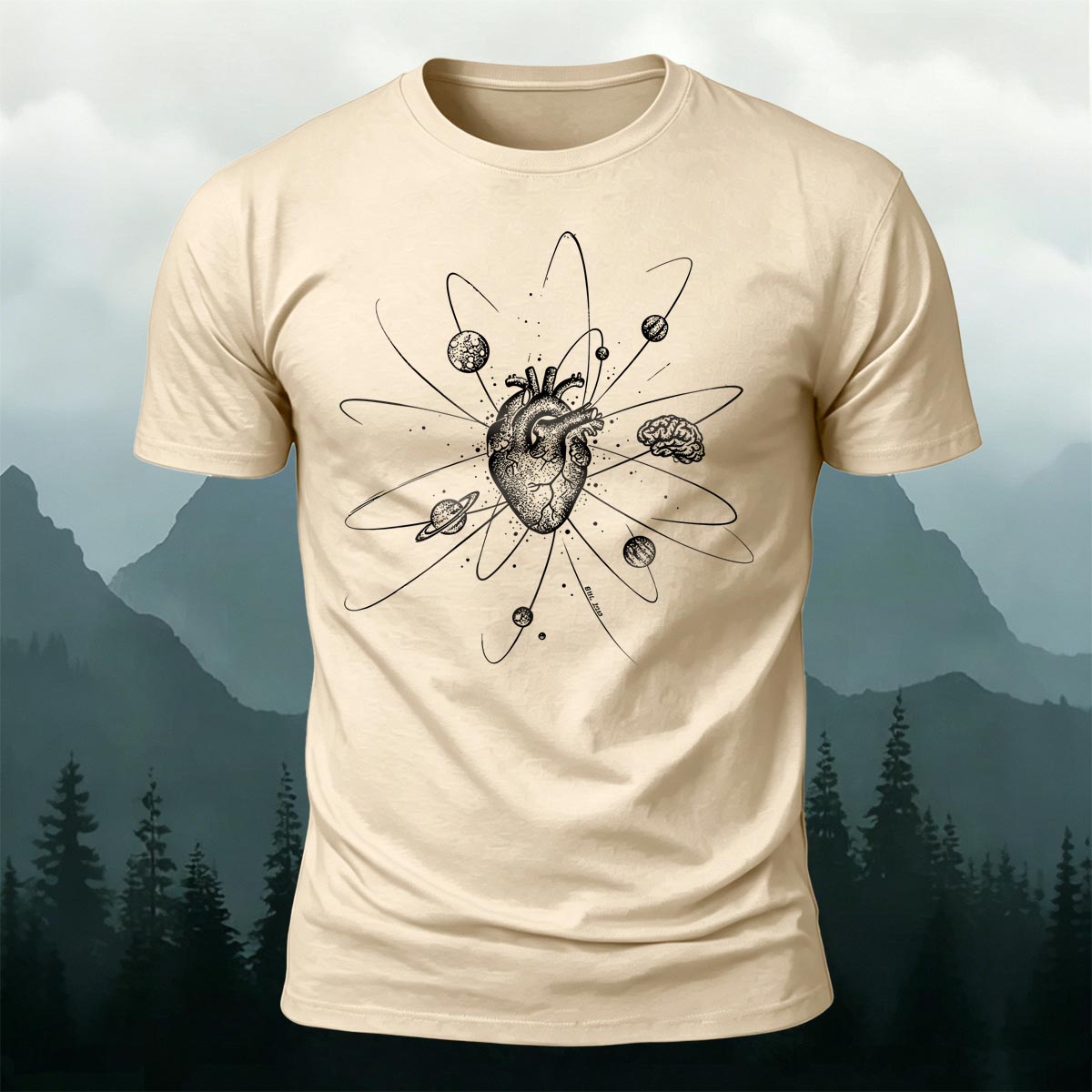 Fun Heart-Printed Casual Cotton T-Shirt