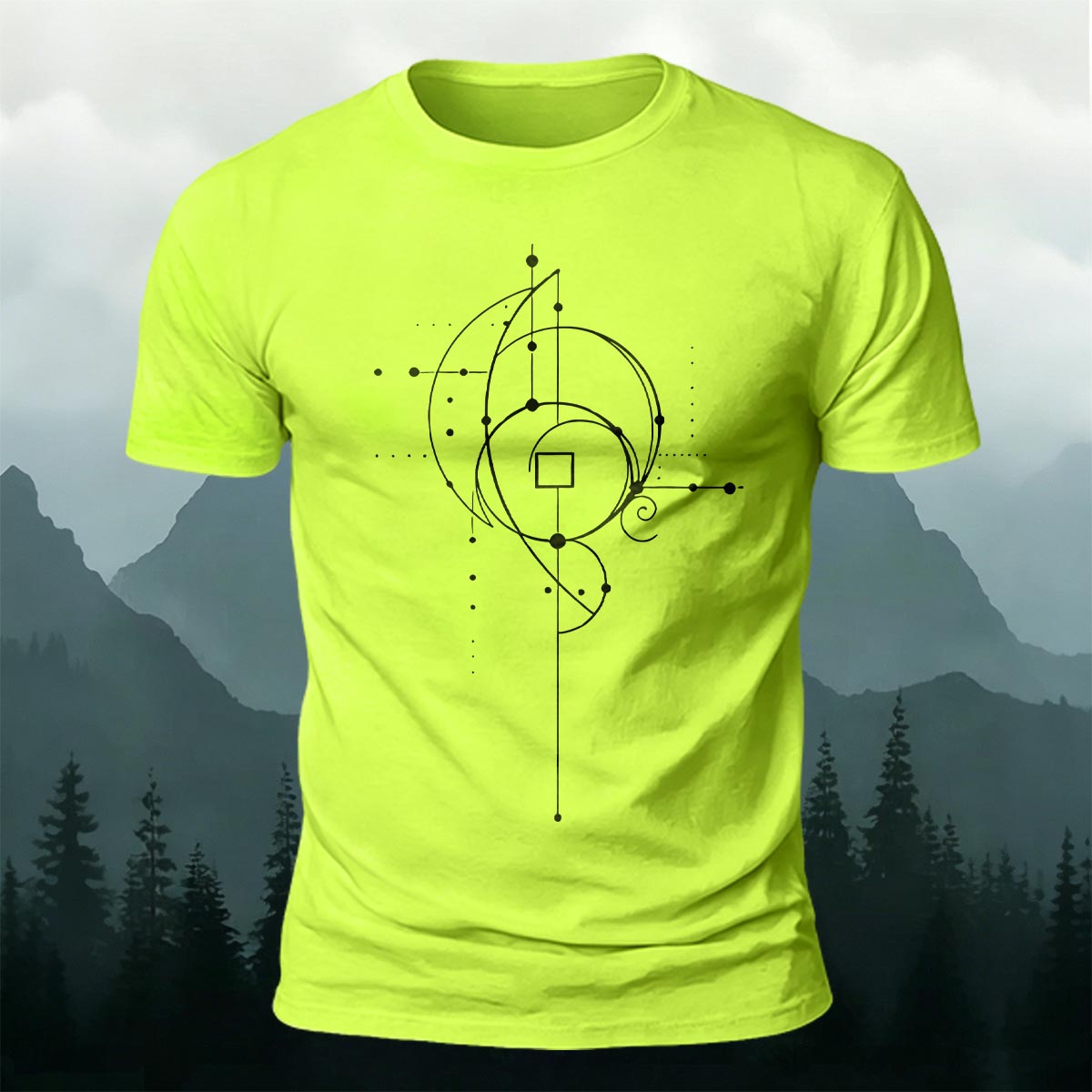 Geometric Print Casual Cotton T-Shirt
