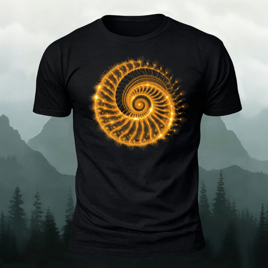 Soft Cotton Fibonacci Vibe Golden Spiral Print Casual T-Shirt