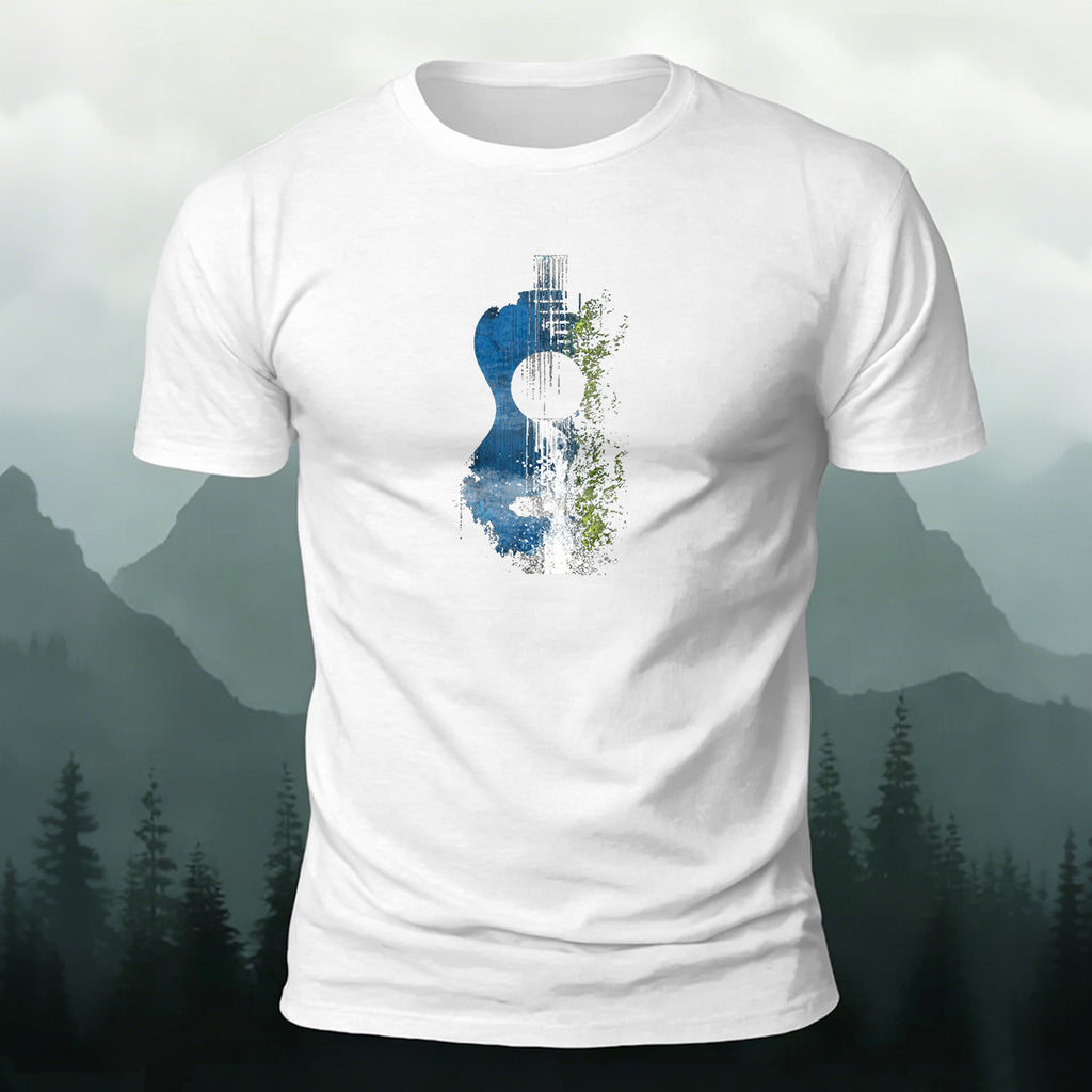 Special Waterfall Print Natural Style Casual T-shirt