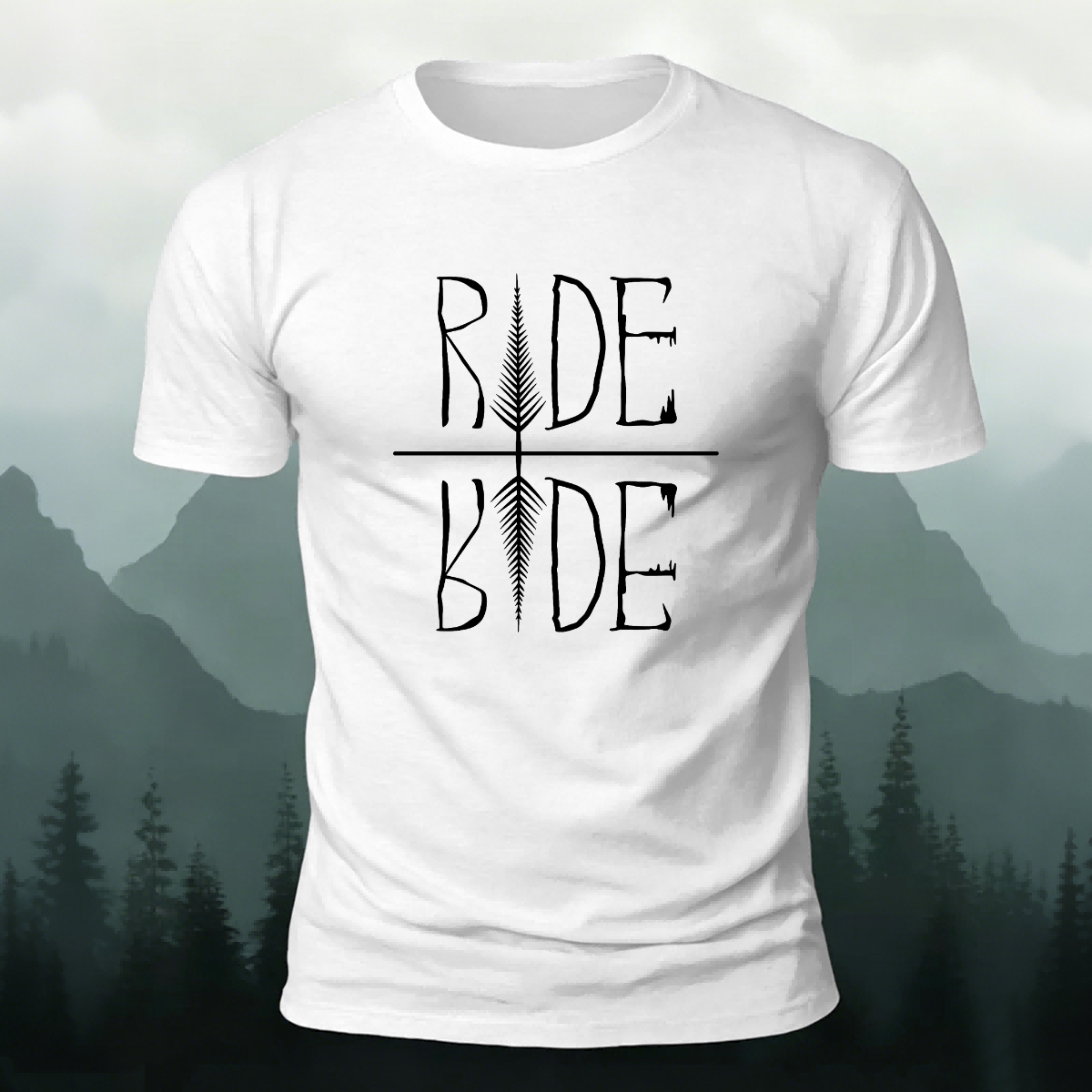 Minimalist Ride Letter Casual Soft-touch Feel T-Shirt White