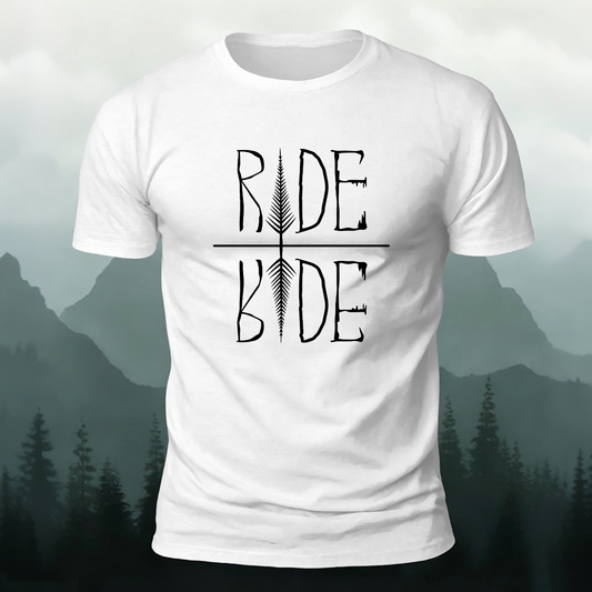 Minimalist Ride Letter Casual Soft-touch Feel T-Shirt White