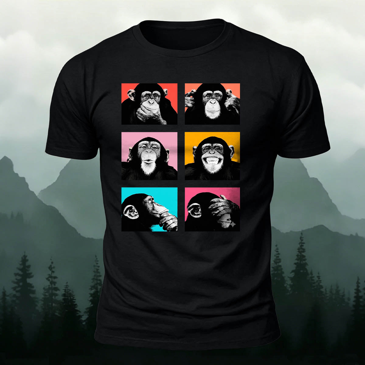 Fun Gorilla Print Casual 100% Cotton T-Shirt