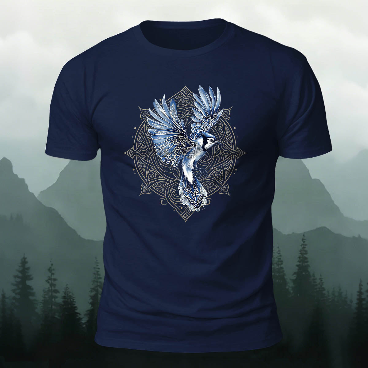 Artistic Bird Graphic Casual Skin-Friendly T-Shirt