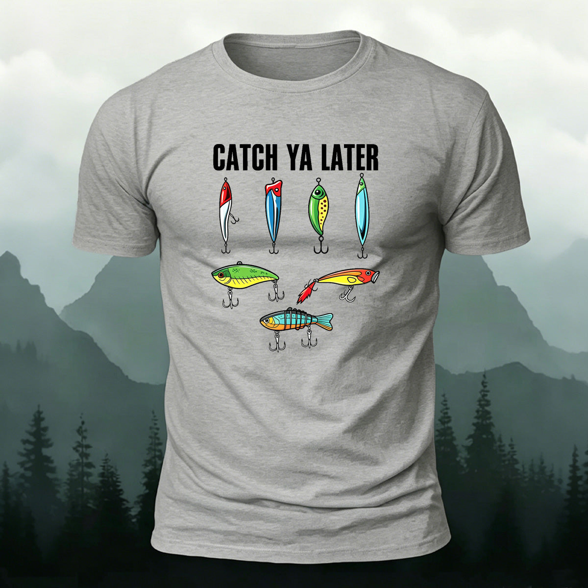 Cartoon Colorful Fish Pattern Simple Casual T-Shirt
