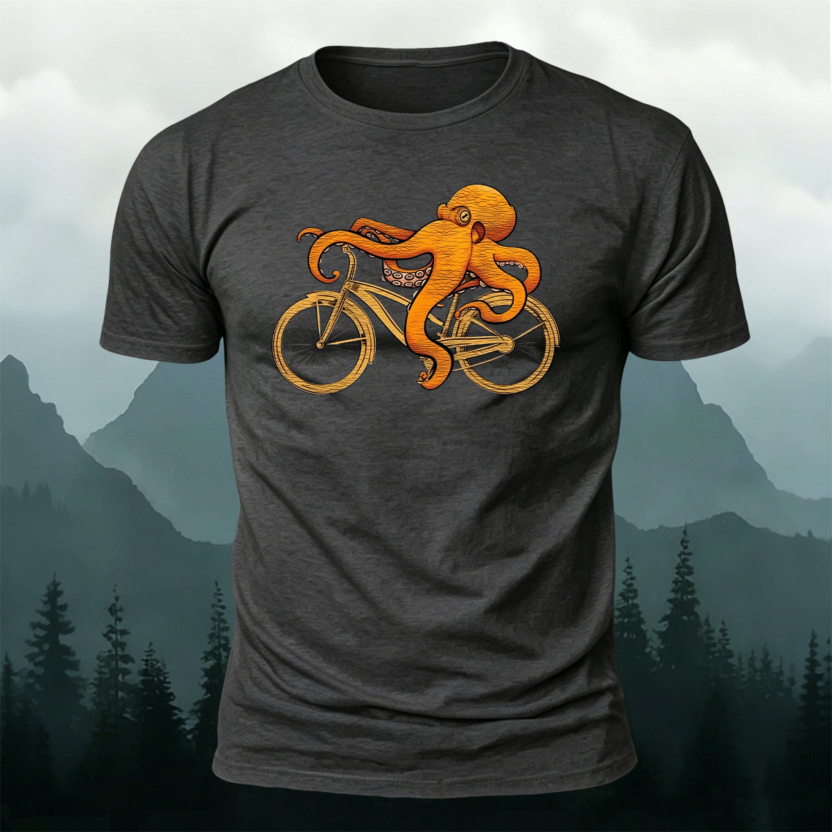 Fun Octopus Natural Casual 100% Cotton T-Shirt
