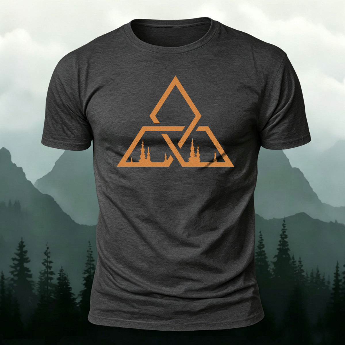 Geometric Pattern Minimalist Soft-touch Feel T-shirt