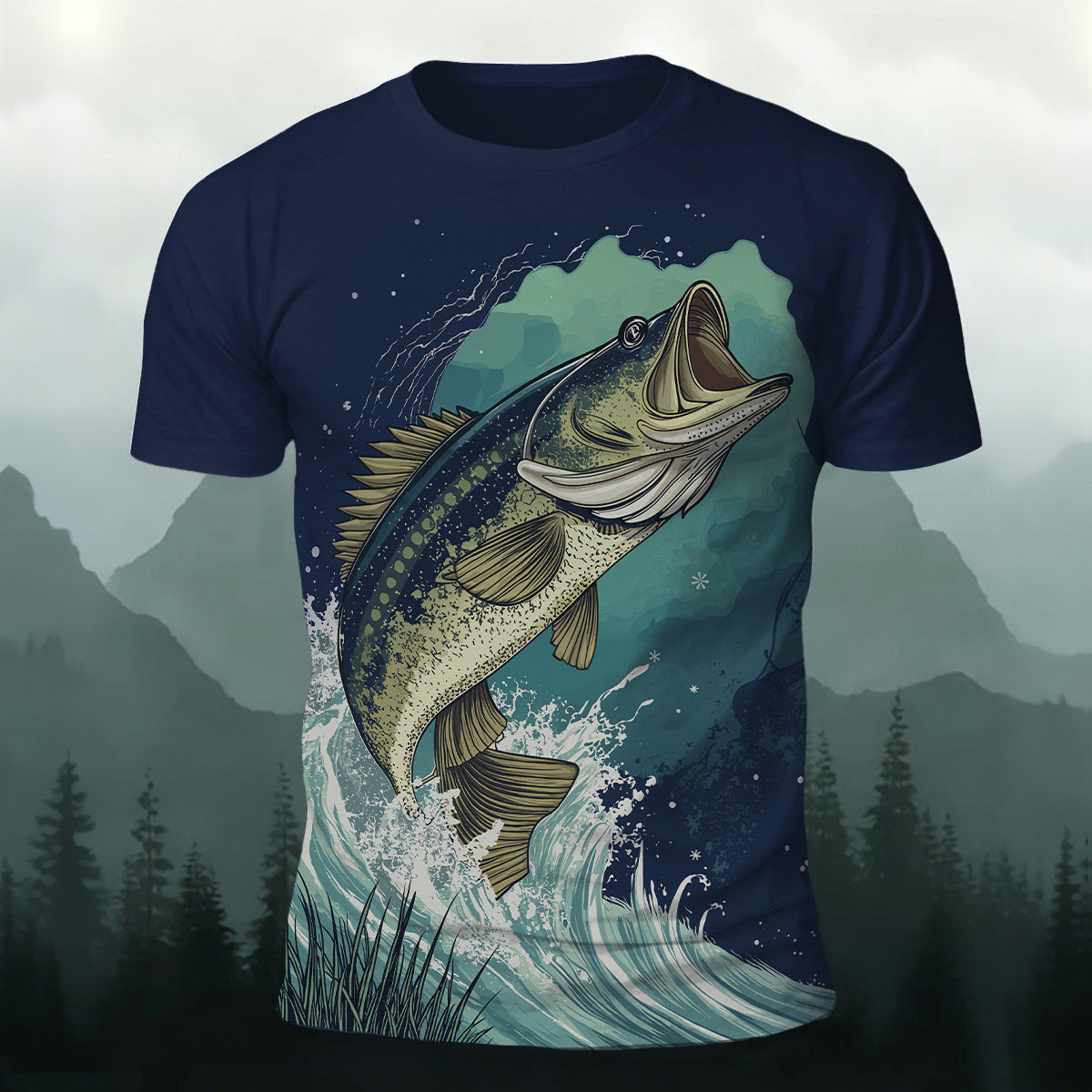 Ocean Fish UV Printing Fashion Casual Tee