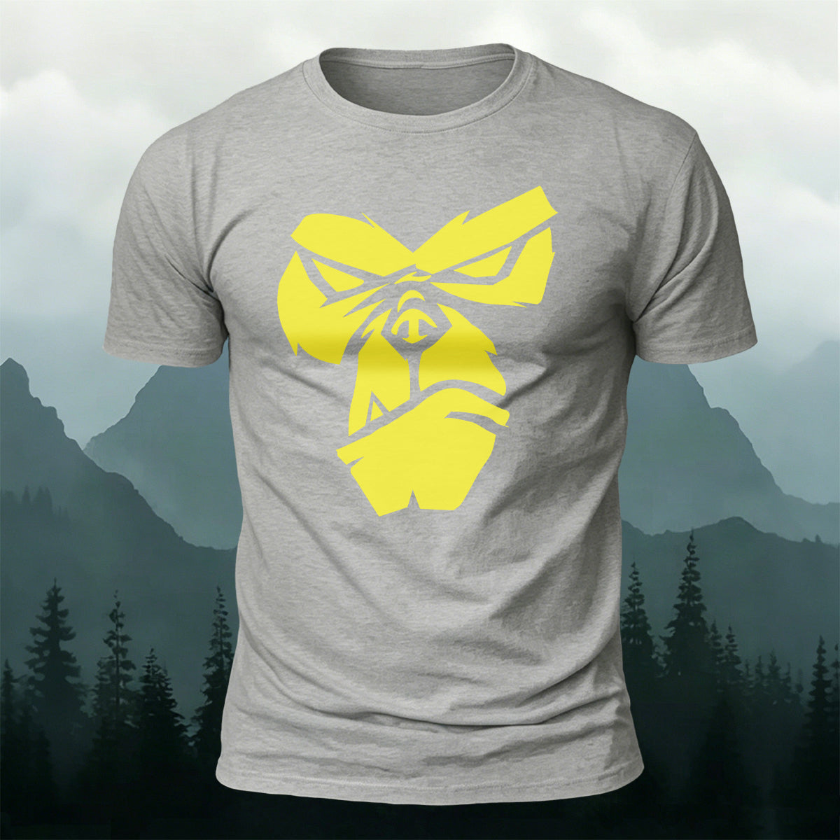 Cool Gorilla Face Print Casual Cotton T-Shirt