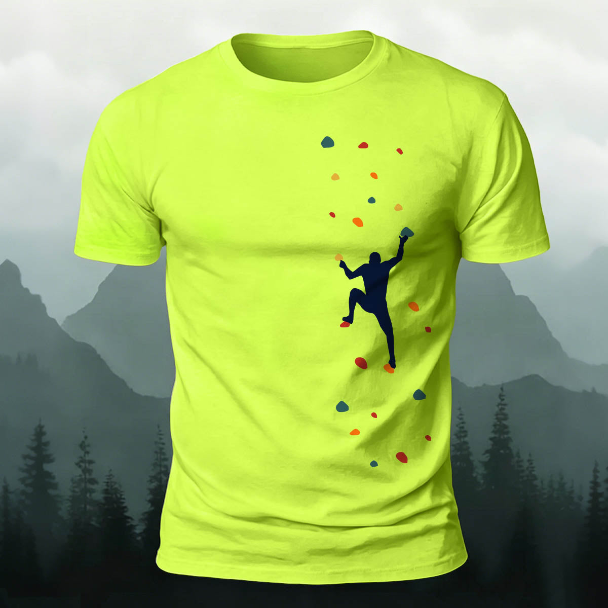 Rock Climbing Print Outdoor Cotton T-Shirt