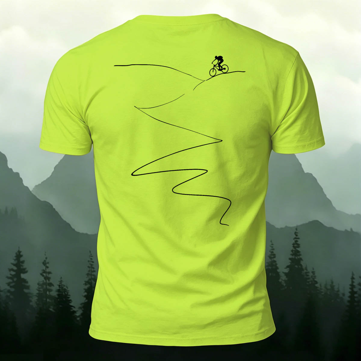 Cycling Simple Line Breathable Crew Neck T-Shirt