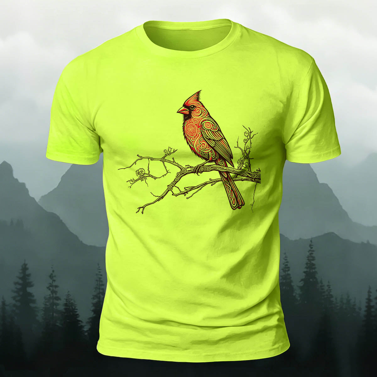Vintage Red Cardinal Casual 100% Cotton T-Shirt