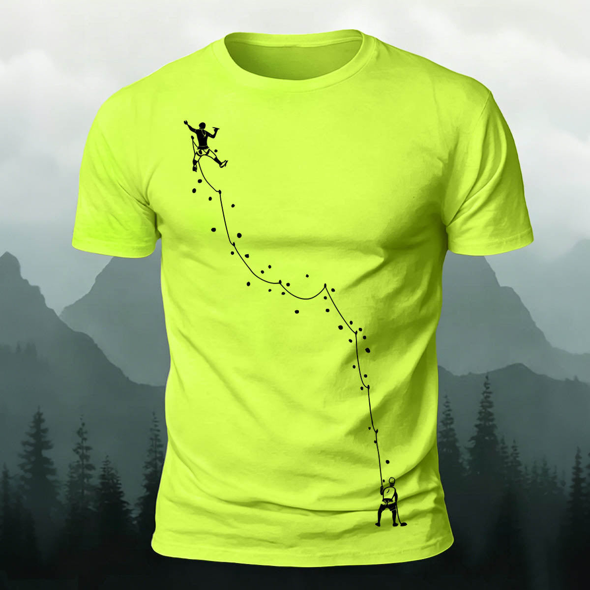 Climbing Route Simple Casual Skin-Friendly T-Shirt