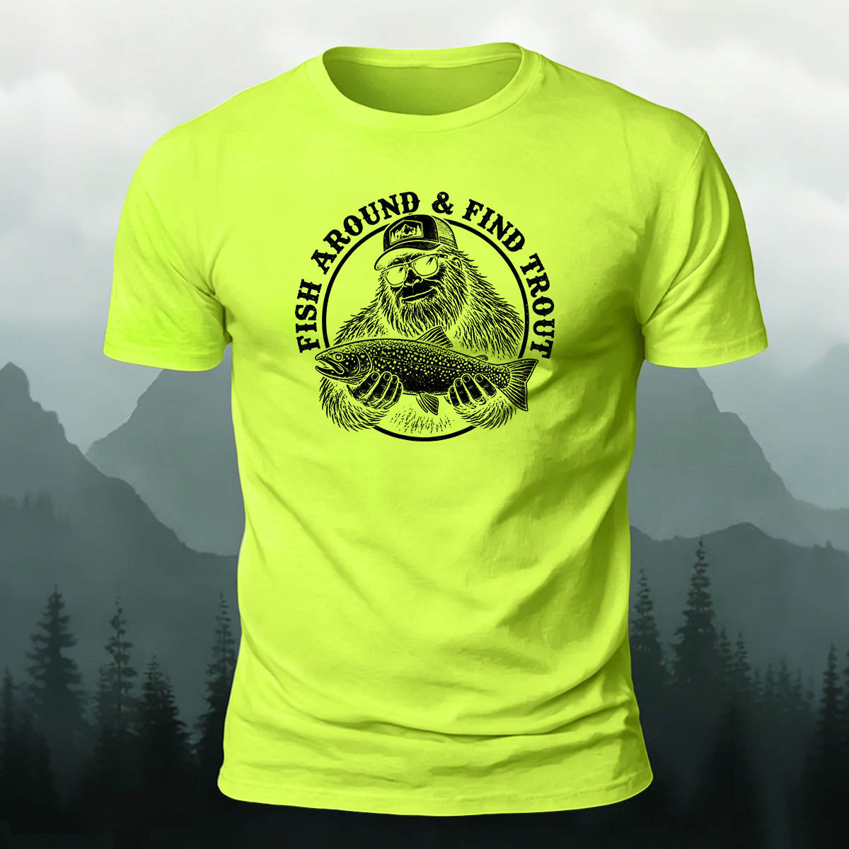 Trout Print Personalized Outdoor 100% Cotton T-Shirt