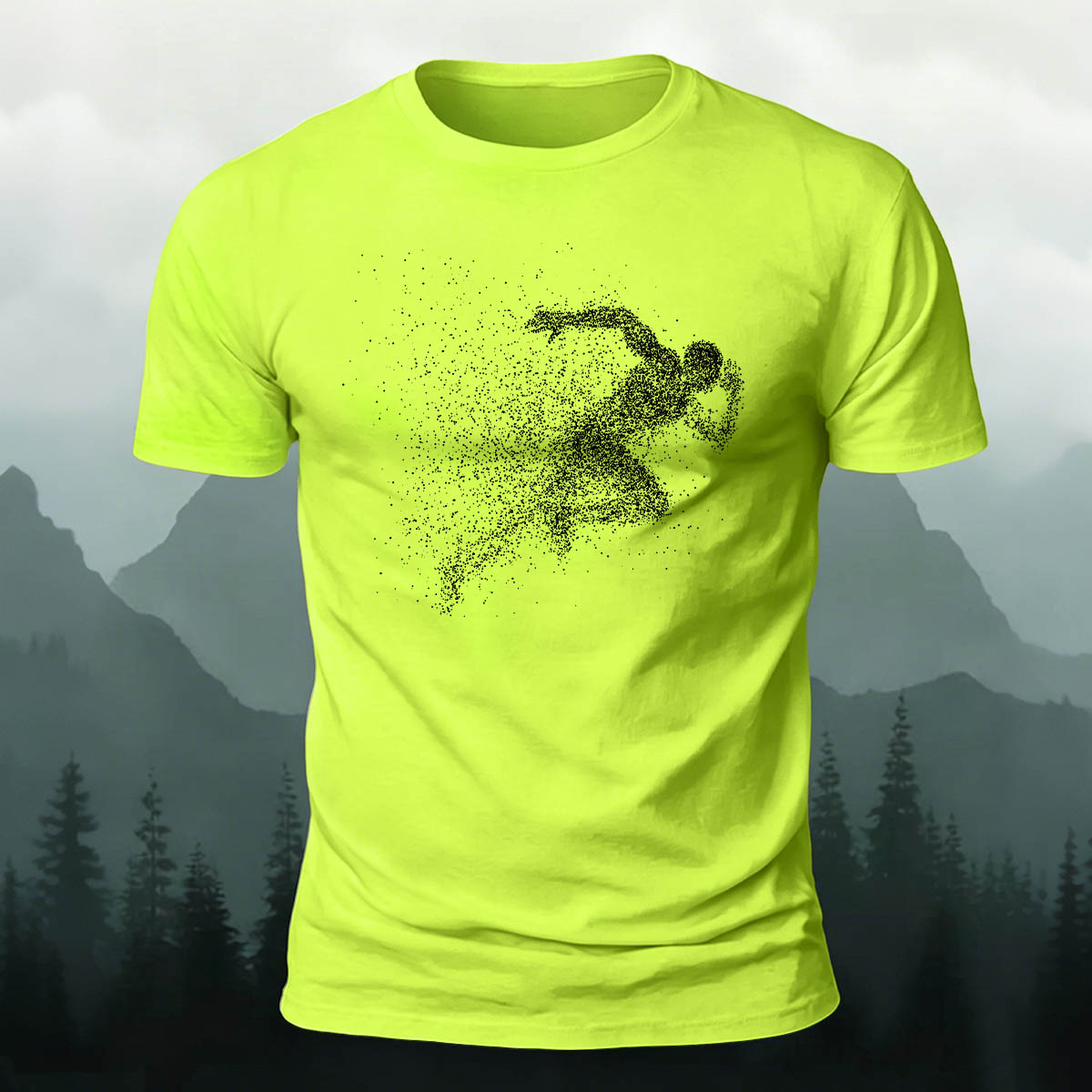Running Character Print Casual Cotton T-Shirt
