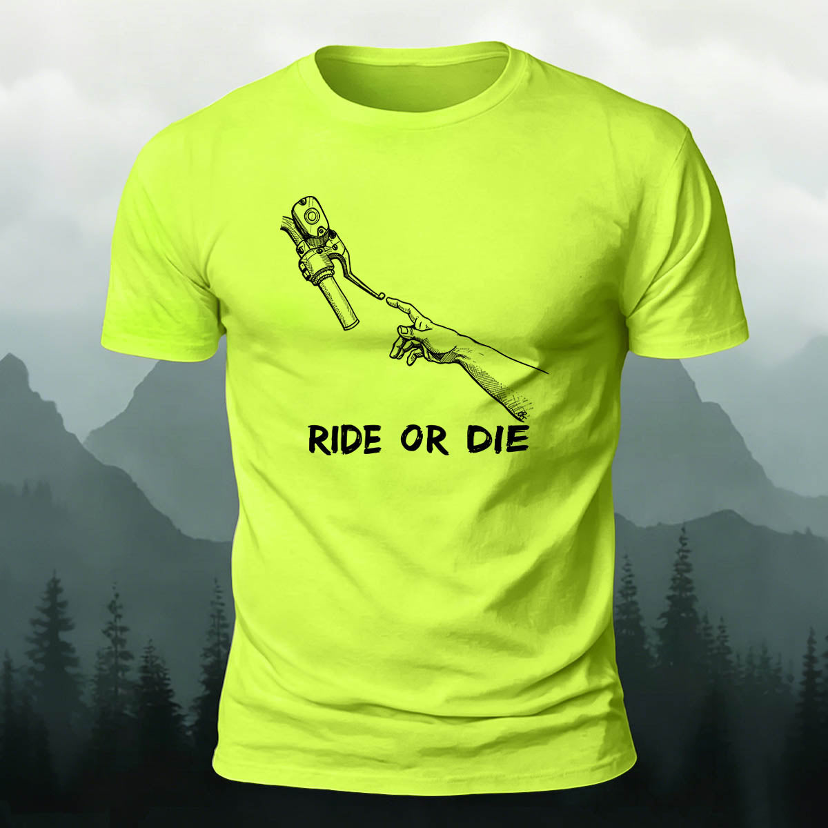 Cotton Ride Or Die Print Outdoor Cycling T-Shirt