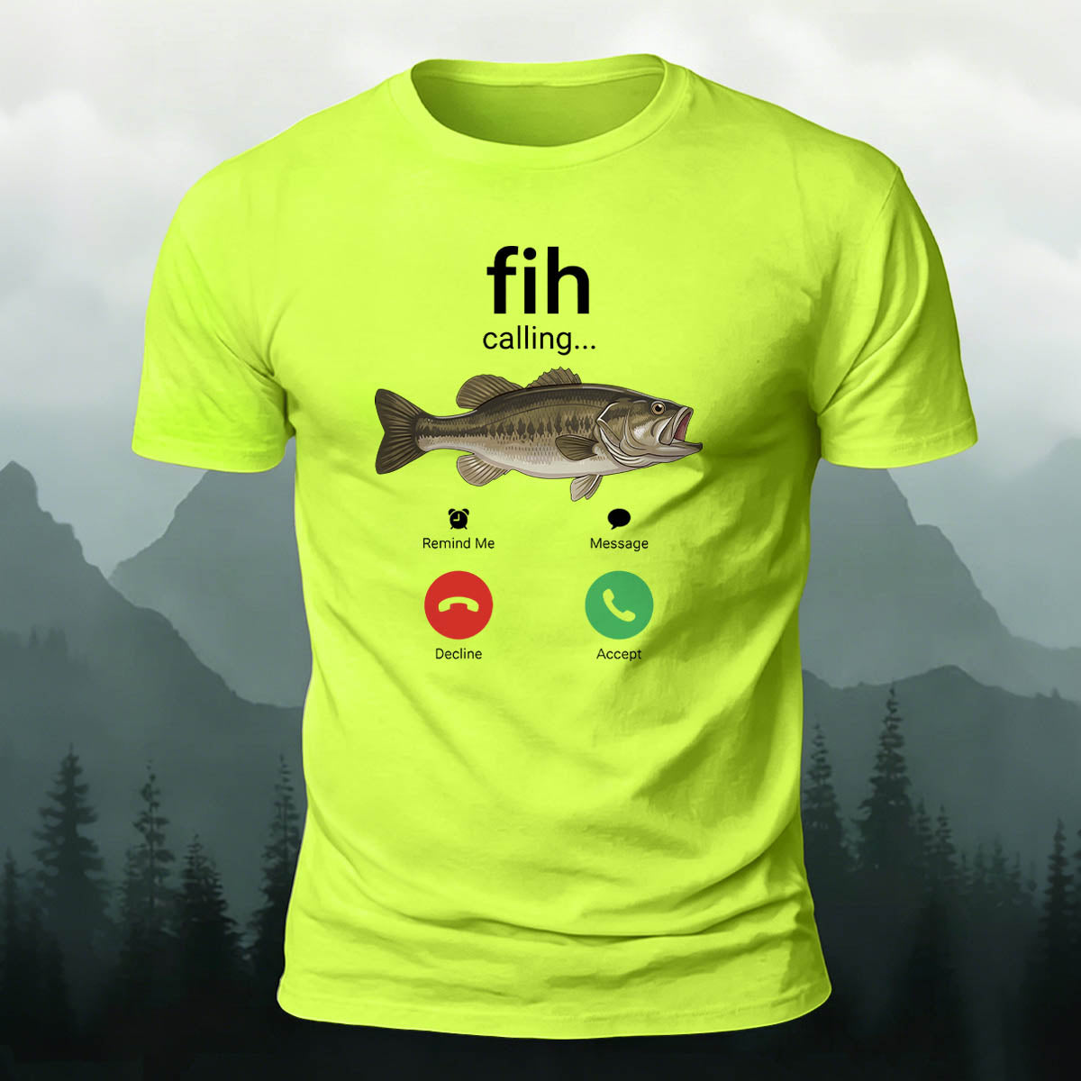 Fun Fishing Phone Casual Breathable T-Shirt