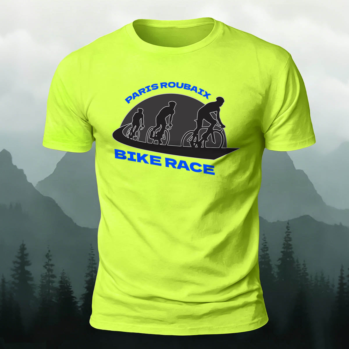 Bike Race Print Casual Versatile Cotton T-Shirt