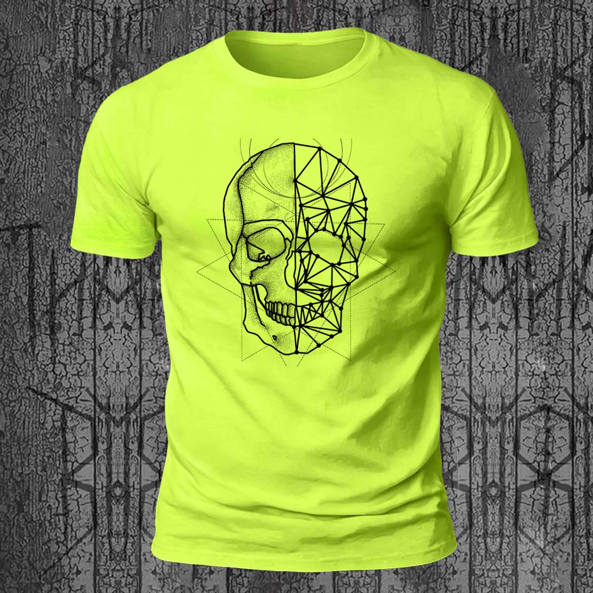 Line Skeleton Graphic Casual 100% Cotton T-Shirt