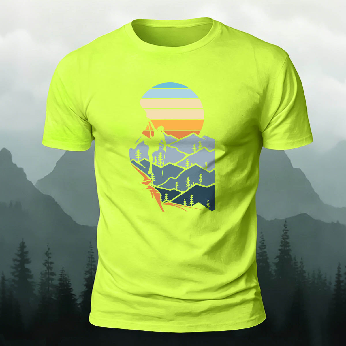 Outdoor Hiking Enthusiasts Adventure Print Cotton Tee
