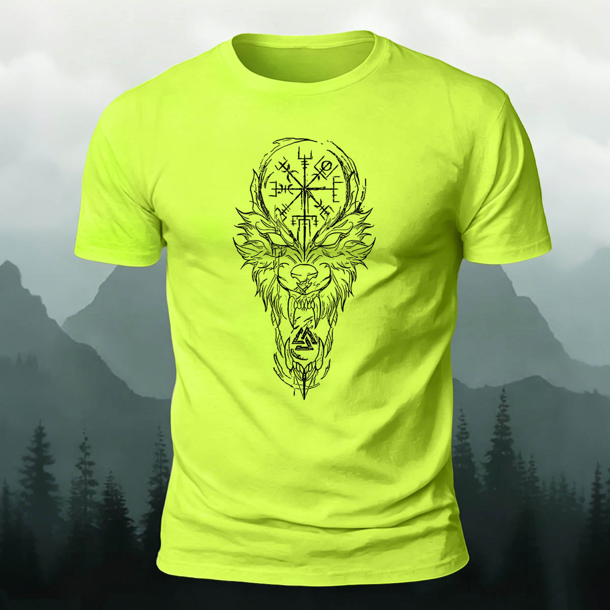 Vintage Tribal Sketch Totem Casual Cotton T-Shirt