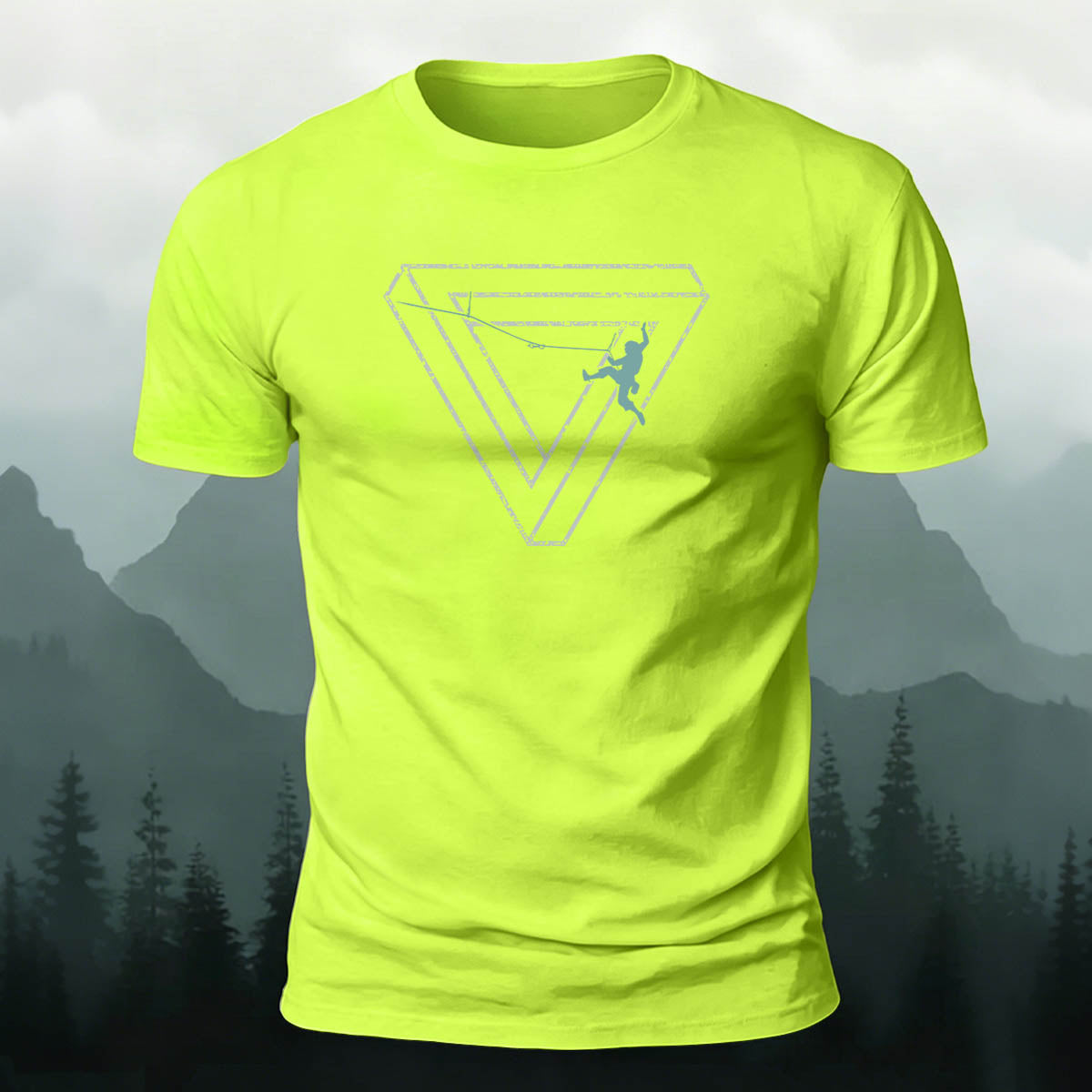 Hiking-Inspired Geometric Print Cotton T-Shirt
